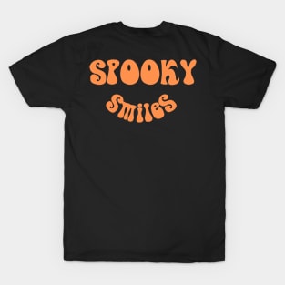 Spooky smiles, Halloween, text making a smiley. T-Shirt